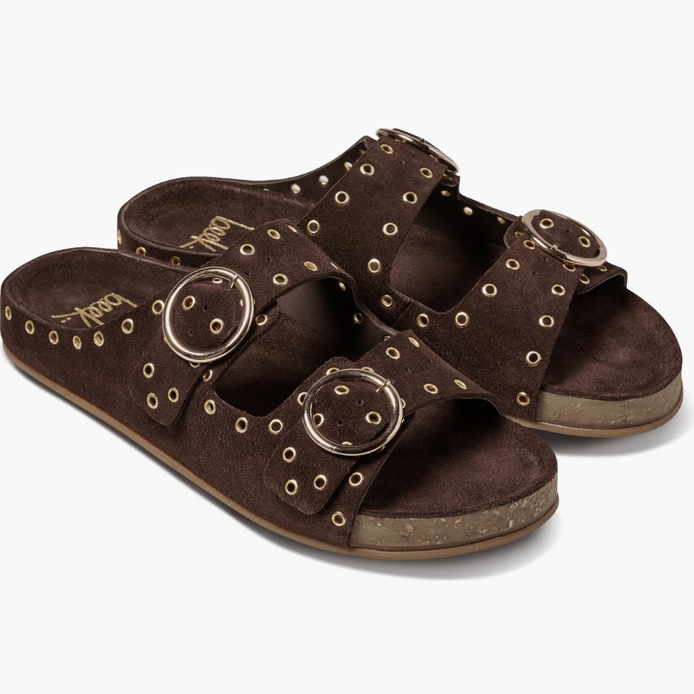 NEW beek Cedar Two-Strap Sandals in Coffee